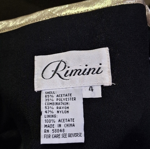 Vintage Rimini Black with Gold Trim Long Sleeve Blazer   Women Size 4 - Picture 2 of 16